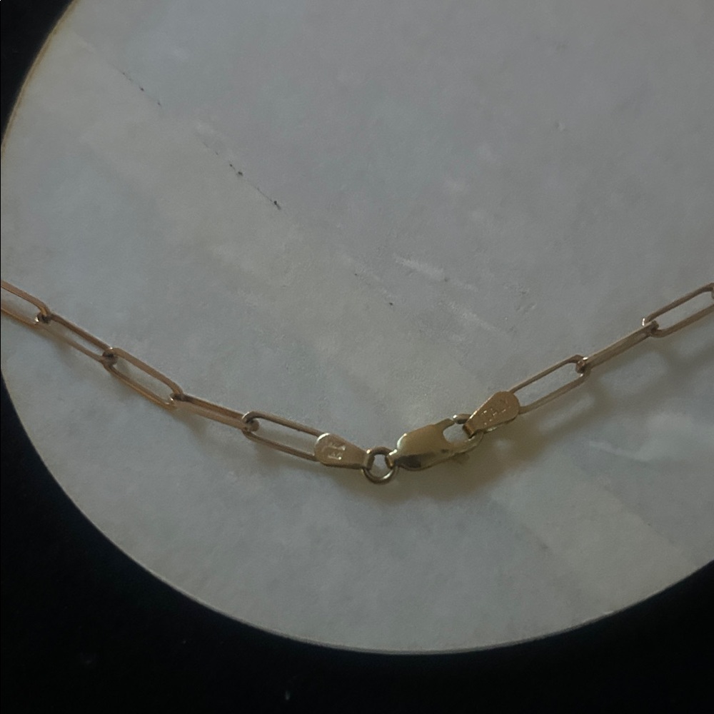 18 K Gold Paperclip Chain Necklace - Women's Jewelry (6.18 grams)💛 - Picture 11 of 14